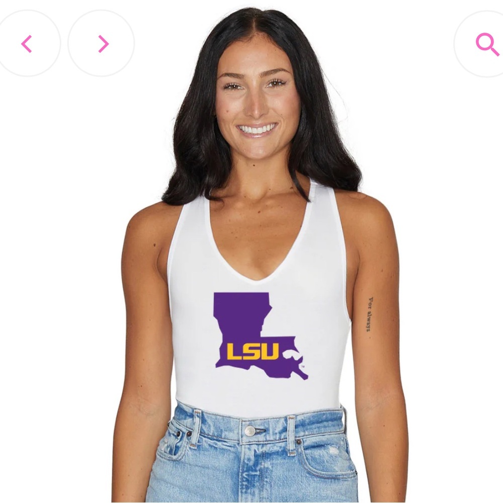 LSU White Bodysuit